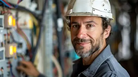 Electrician performing professional electrical repair work